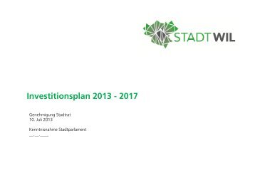 Investitionsplan 2013 - 2017 - Stadt Wil