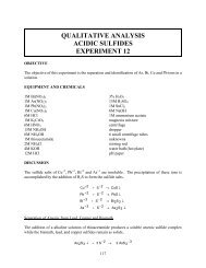 Qualitative analysis acidic sulfides experiment 12