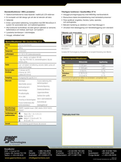 multigasdetektor - BW Technologies Ltd.