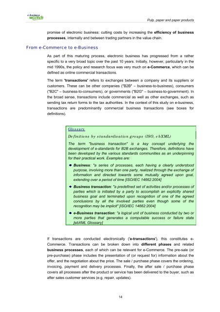 ICT and e-Business in the Pulp, Paper and Paper ... - empirica