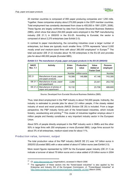 ICT and e-Business in the Pulp, Paper and Paper ... - empirica