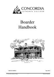 Boarder Handbook - Concordia College Toowoomba