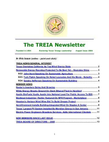 August 2006 - Texas Renewable Energy Industries Association