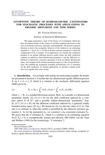 Asymptotic theory of semiparametric Z-estimators for stochastic ...