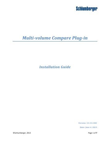 Multi-volume Compare Plug-in - Ocean - Schlumberger