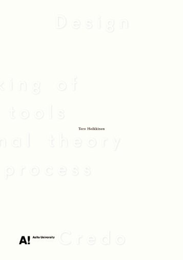 Design Credo he making of design tools personal theory ilding ...