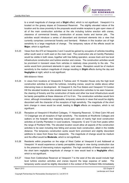 Camilty Wind Farm - Partnerships for Renewables