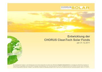 CHORUS CleanTech Solar 1 - Umweltfonds hochrentabel