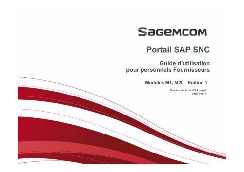Portail SAP SNC - Sagemcom