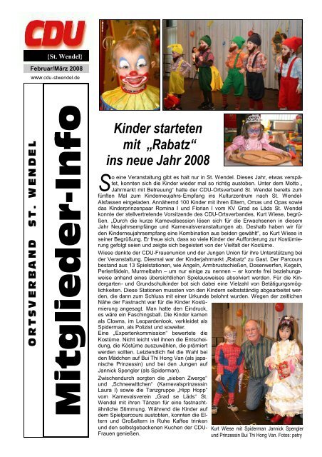 Kinder starteten mit  âRabatzâ ins neue Jahr 2008 - CDU Saar