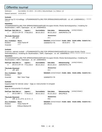 Offentleg journal 03 08-10 2013.pdf - Helse FÃ¸rde