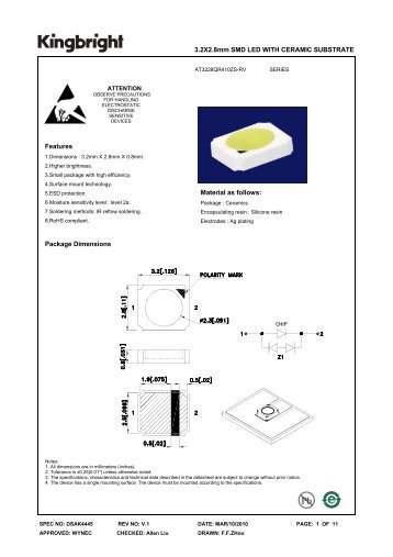 3.2X2.8mm SMD LED WITH CERAMIC SUBSTRATE Material as ...