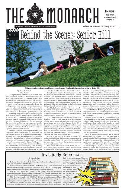 The Monarch Edition 19.5 May 2010 (pdf) - Archbishop Mitty High ...