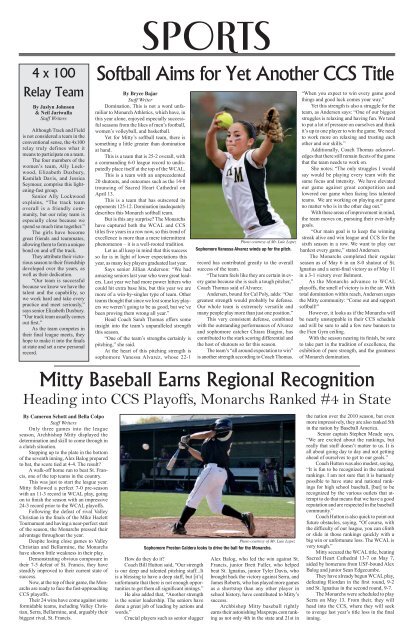 The Monarch Edition 19.5 May 2010 (pdf) - Archbishop Mitty High ...