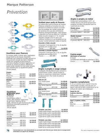 PrÃ©vention - Patterson Dental/Dentaire Canada