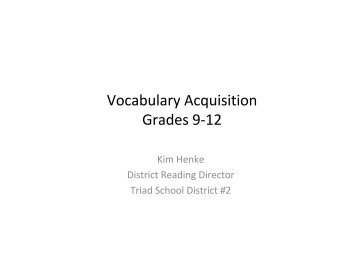 Vocabulary Acquisition Grades 9-12 - ROE #13