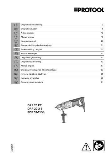 DRP 20 ET DRP 20-2 E PDP 32-2 EQ - Protool GmbH