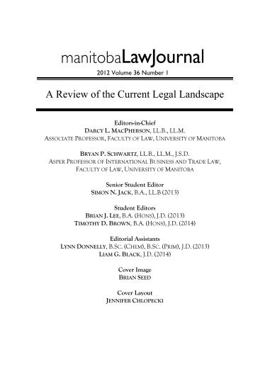 MLJ Volume 36-1.pdf - Robson Hall Faculty of Law