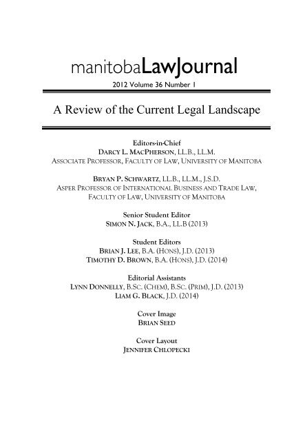 MLJ Volume 36-1.pdf - Robson Hall Faculty of Law