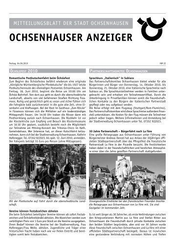 Ochsenhauser anzeiger - Stadt Ochsenhausen