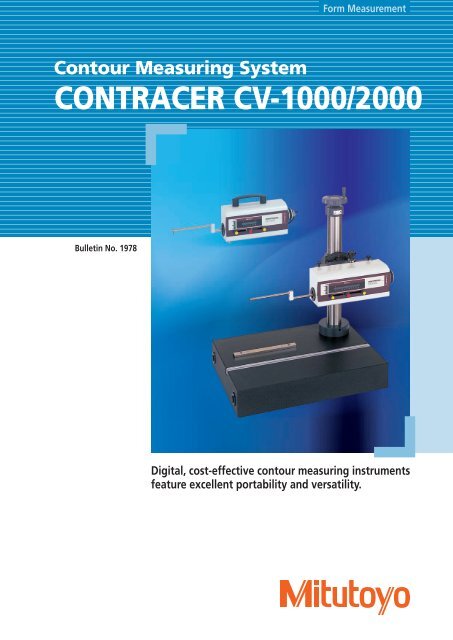 CONTRACER CV-1000/2000 - Mitutoyo America Corporation