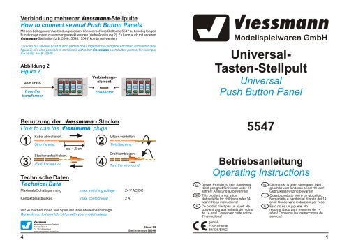 Bedienungsanleitung - Viessmann Modellspielwaren GmbH