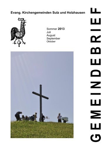 Gemeindebrief Sommer 2013 - Evangelische Kirchengemeinde ...