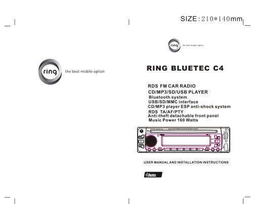 8804 RING BLUETEC C4 Bluetooth manual EN,ES - Itellico