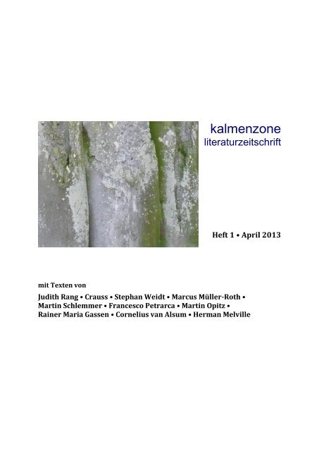 kalmenzone Heft 1