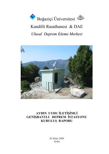 AYDB - Kandilli Rasathanesi ve Deprem AraÅtÄ±rma EnstitÃ¼sÃ¼ ...