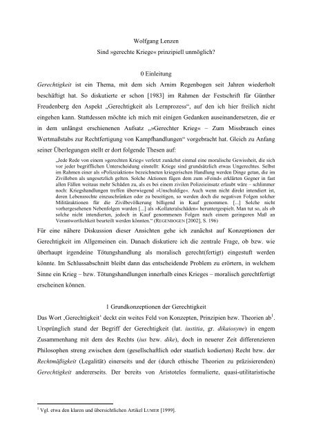 Lenzen Gerechte Kriege Universita T Osnabra Ck