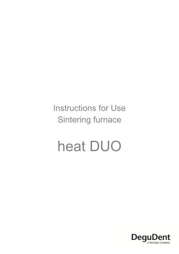 Sintering furnace heat DUO - Instructions for use - DeguDent