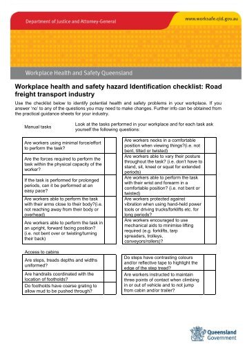 Road Freight Transport Industry - Queensland Government