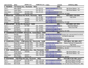2013 High School Directory - Section V Athletics