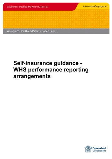 Self-insurance guidance - WHS Performance reporting arrangements