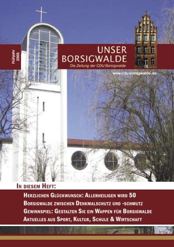 Unser Borsigwalde, Ausgabe 3, FrÃ¼hjahr 2005 - Emine DemirbÃ¼ken ...