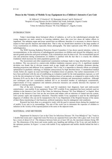 Doses in the Vicinity of Mobile X-ray Equipment in a Children's ...