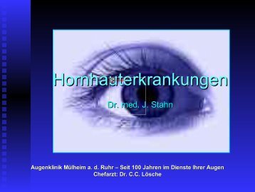 Hornhauterkrankungen - Augenklinik Mülheim