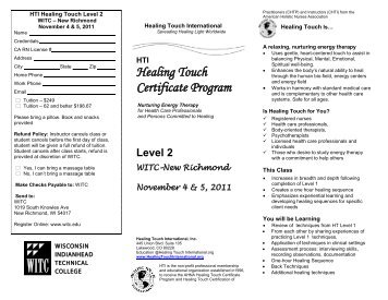 HTI Healing Touch Certificate Program - Wisconsin Indianhead ...