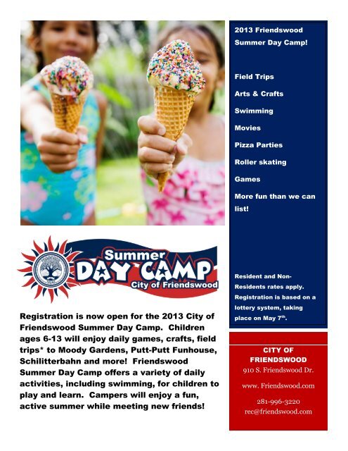 City of Friendswood Summer Day Camp