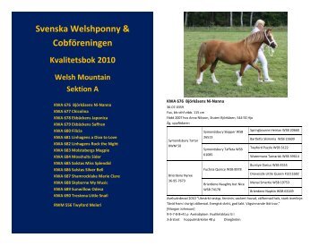 2010 - Svenska Welshponny & CobfÃ¶reningen