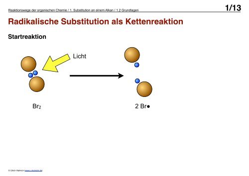 Radikalische Substitution als Kettenreaktion 1/13 - Ulrich Helmich