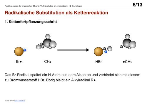 Radikalische Substitution als Kettenreaktion 1/13 - Ulrich Helmich