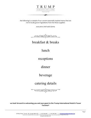 Banquet Menu - Trump Hotel Collection