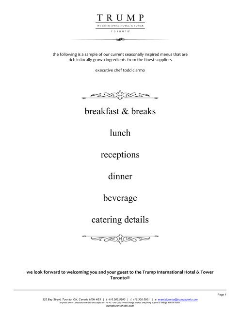 Banquet Menu - Trump Hotel Collection