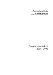 Forschungsbericht 2008 â 2009 Zentralinstitute - Philosophische ...