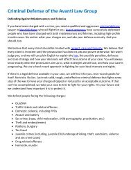 Criminal Defense of the Avanti Law Group