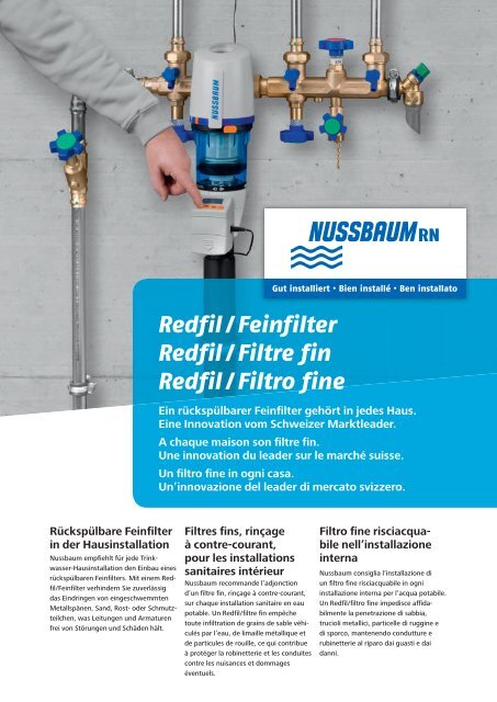 Redfil / Feinfilter Redfil / Filtre fin Redfil / Filtro fine - R. Nussbaum AG