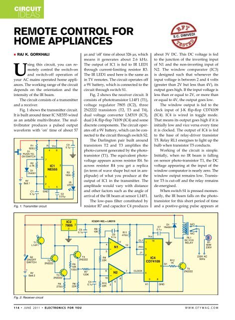 Remote ContRol foR home applianCes Circuit Diagram