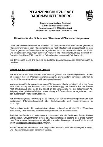 pflanzenschutzdienst baden-württemberg - Regierungspräsidium ...